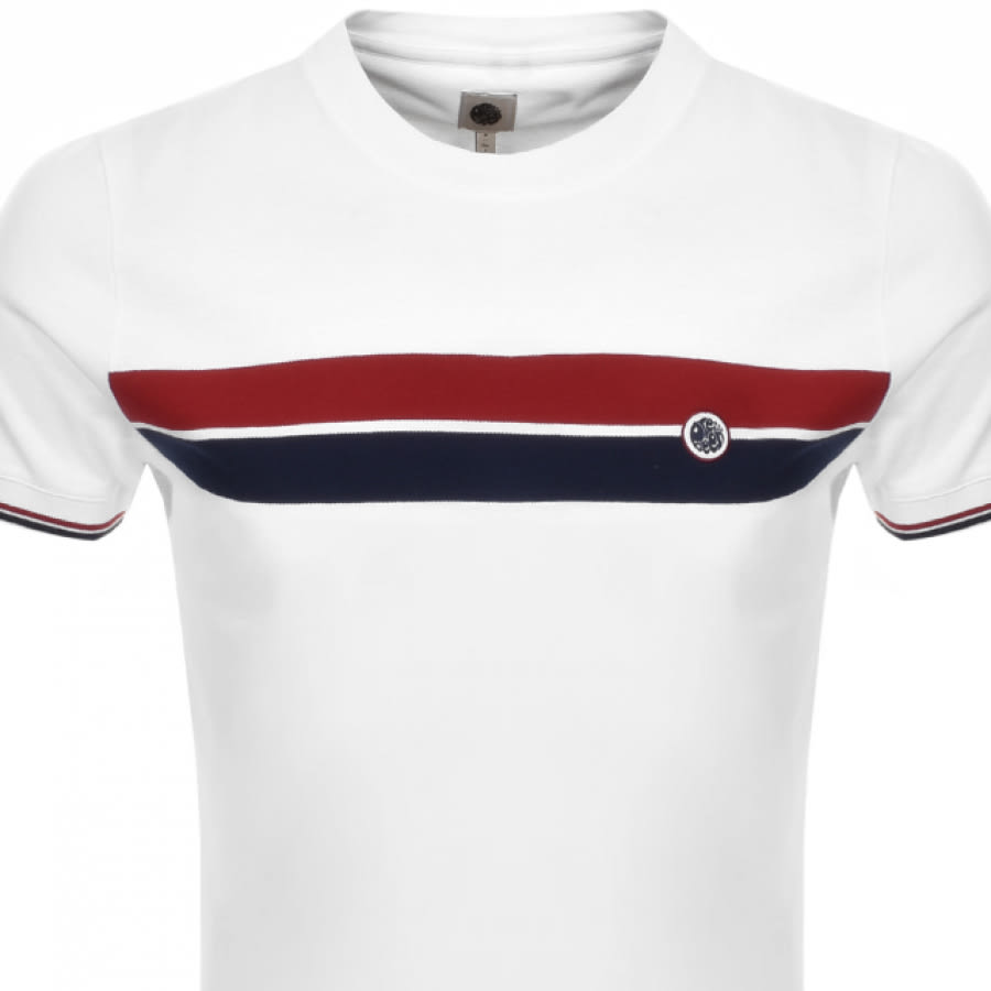 Alternative Image for ProductPretty Green Chest Stripe T Shirt White2